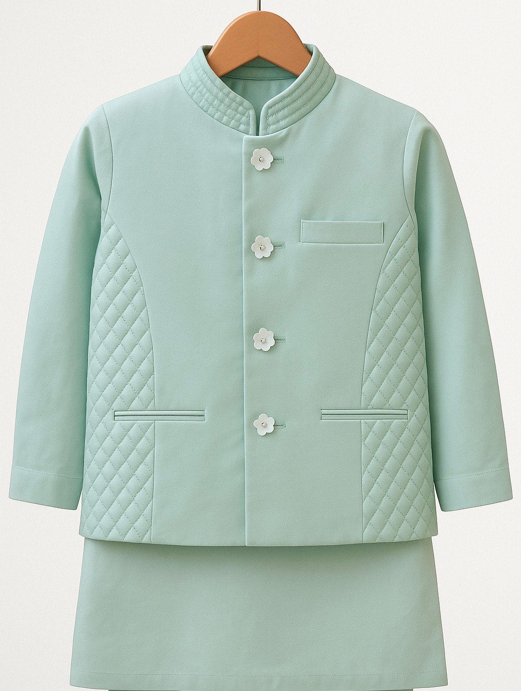 Ice blue Kurta with Jacket Set
