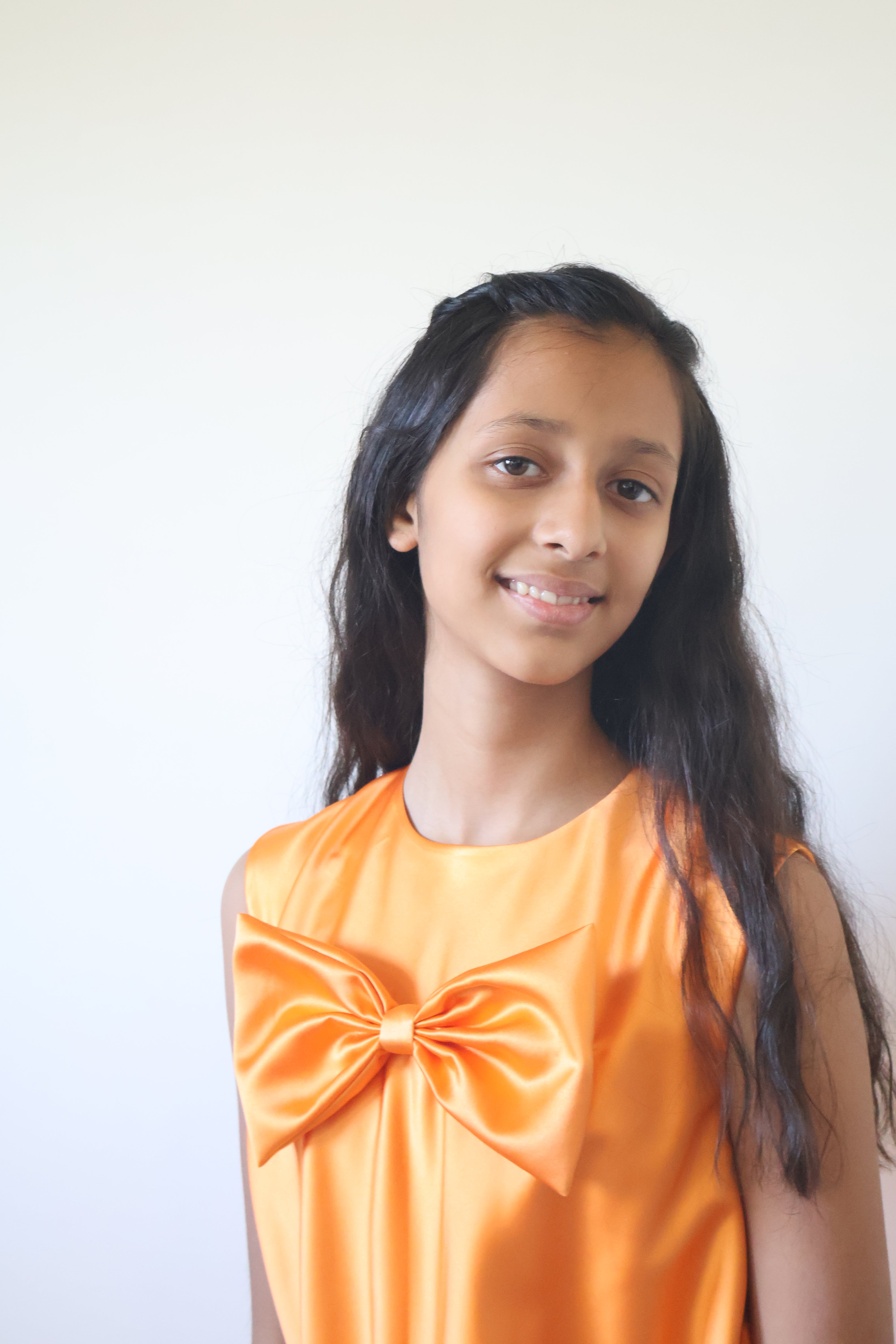 Orange Bow Bubble Dress