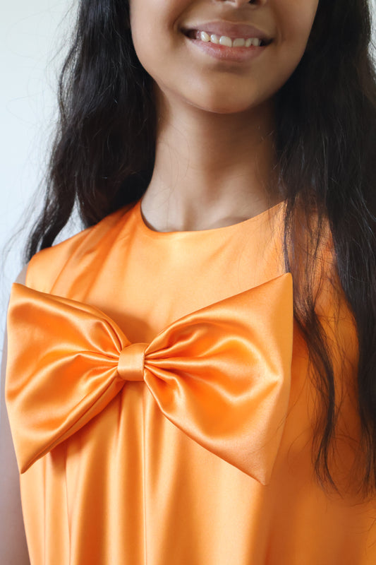 Orange Bow Bubble Dress