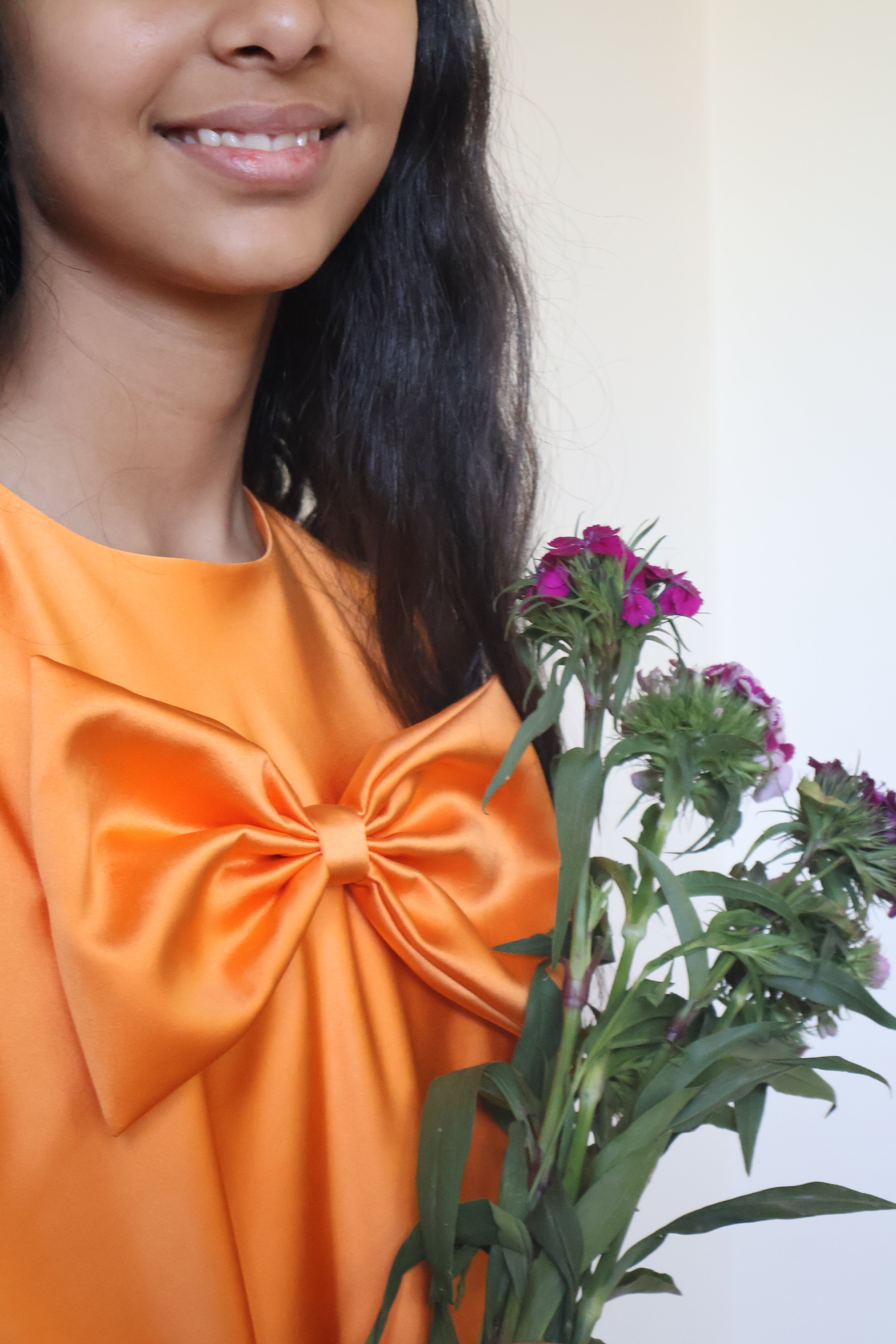 Orange Bow Bubble Dress