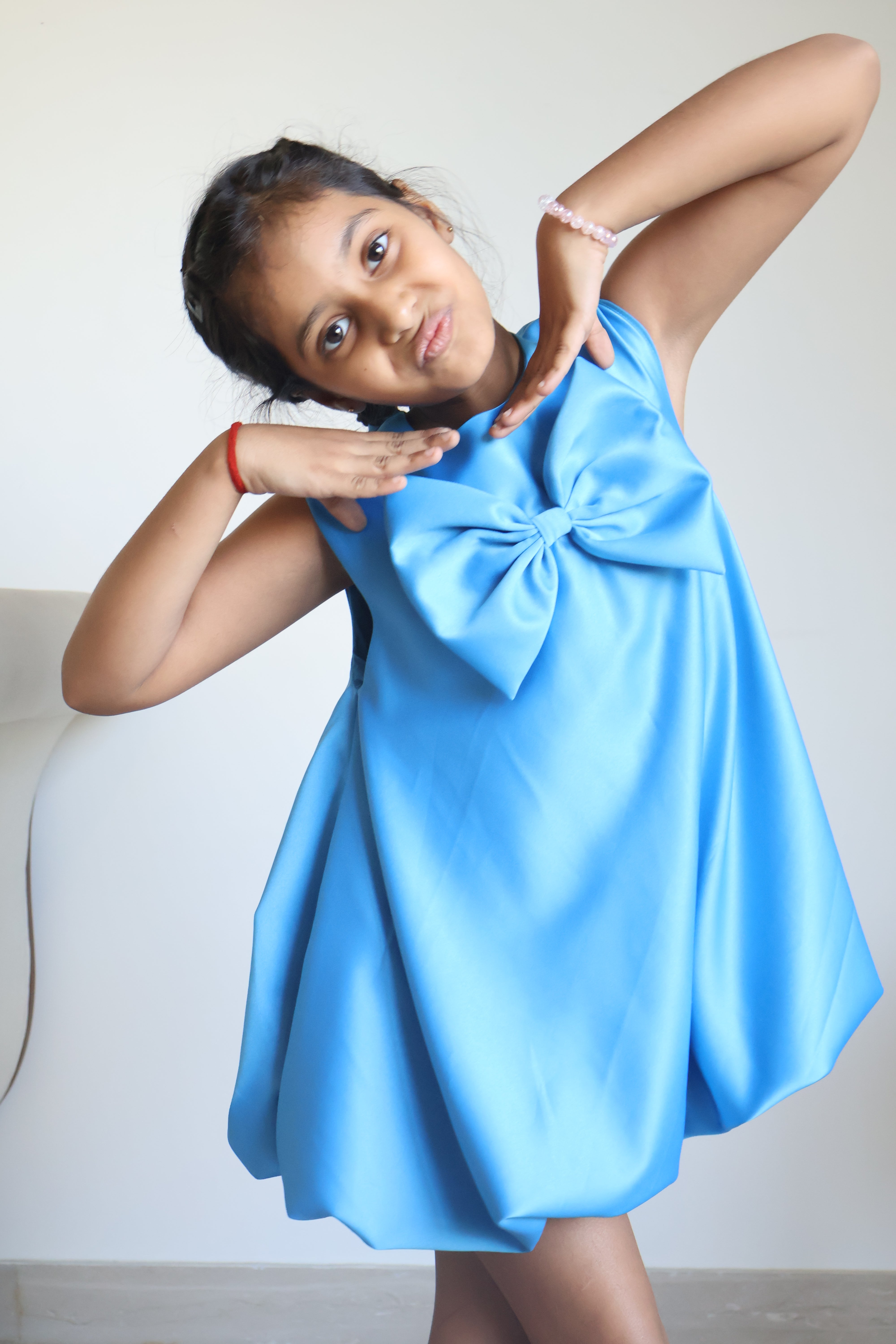 Blue Bow Bubble Dress