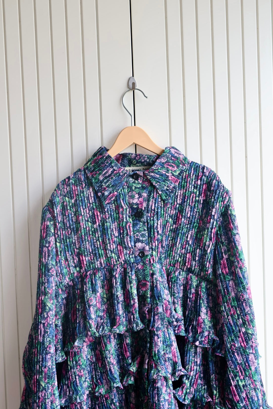 Multicolor floral Pleated frill shirt