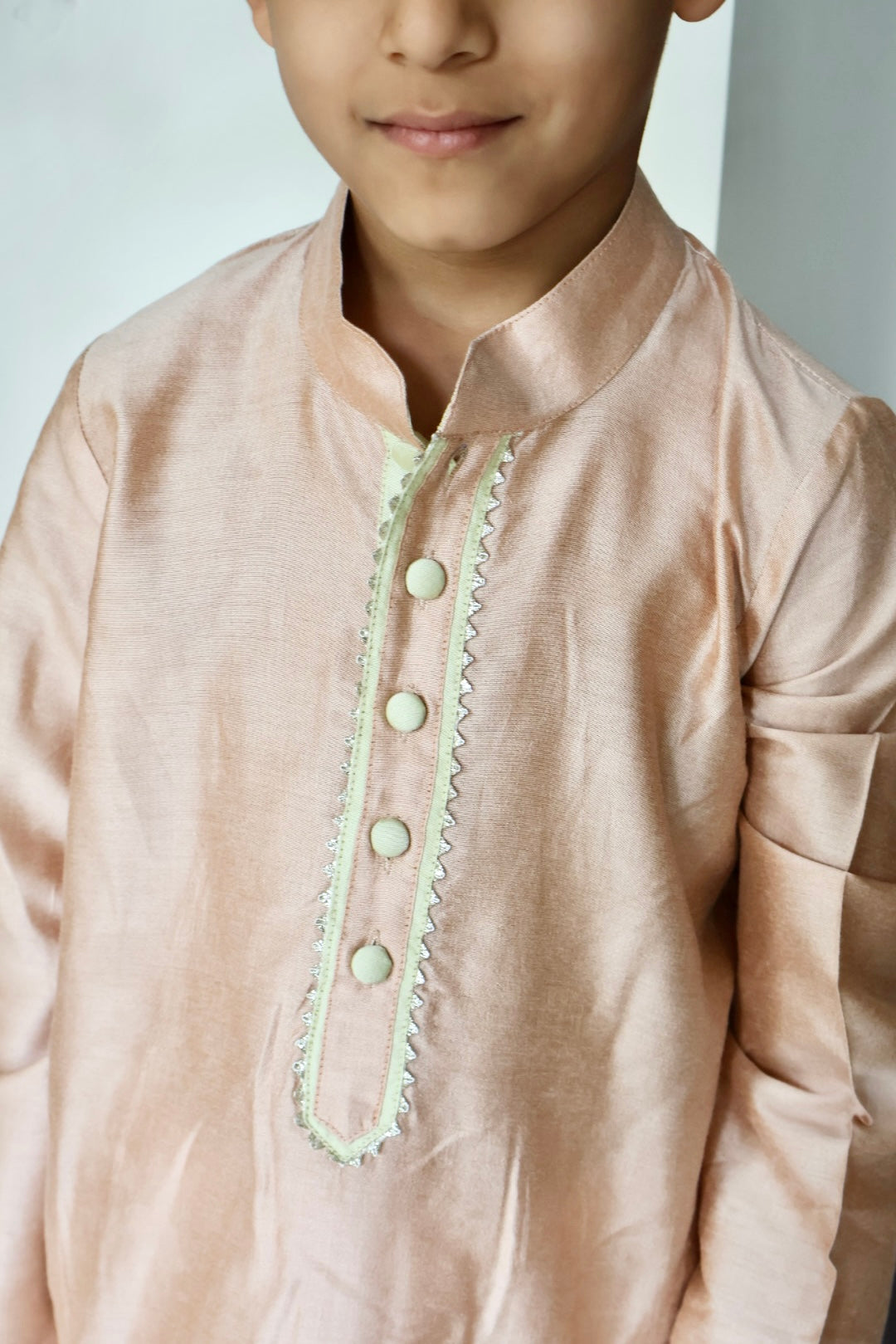 Rose gold Kurta pyjama Set for Boys