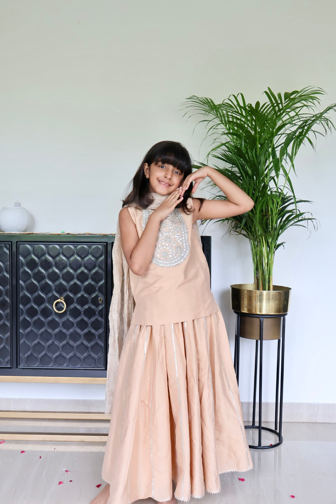 Golden Gotta Patti Lehnga set