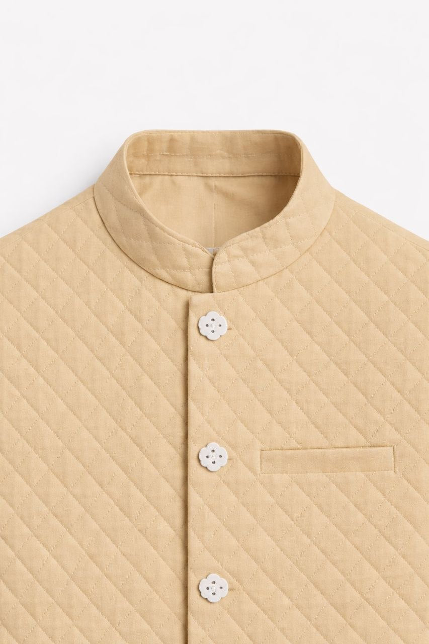 Yellow Kurta with Nehru Jacket Set