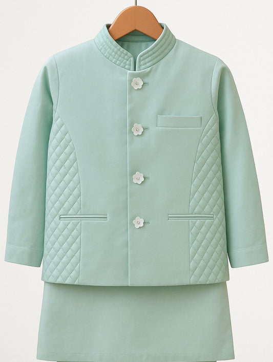 Ice blue Kurta with Jacket Set