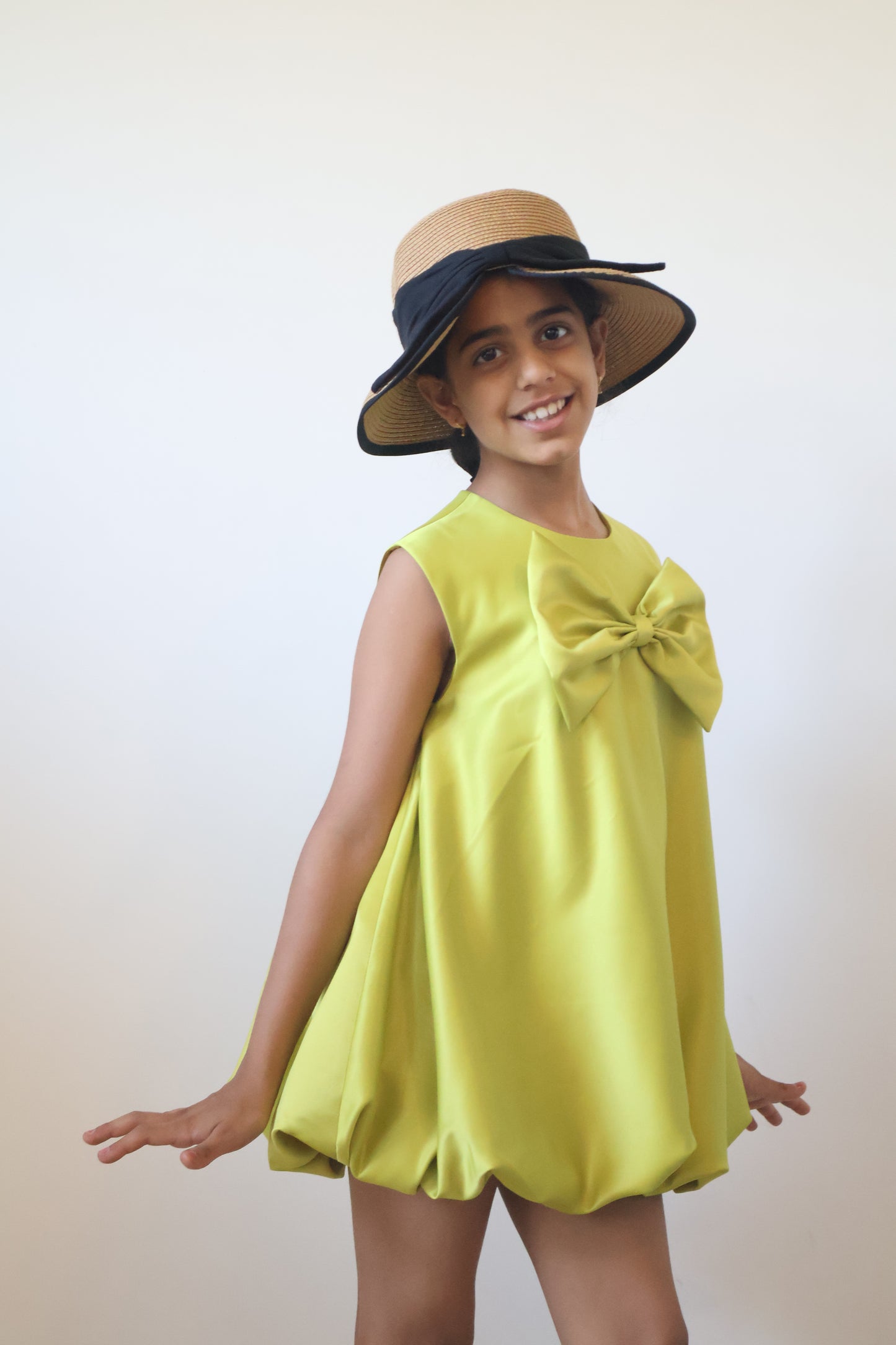 Lime Bow Bubble Dress