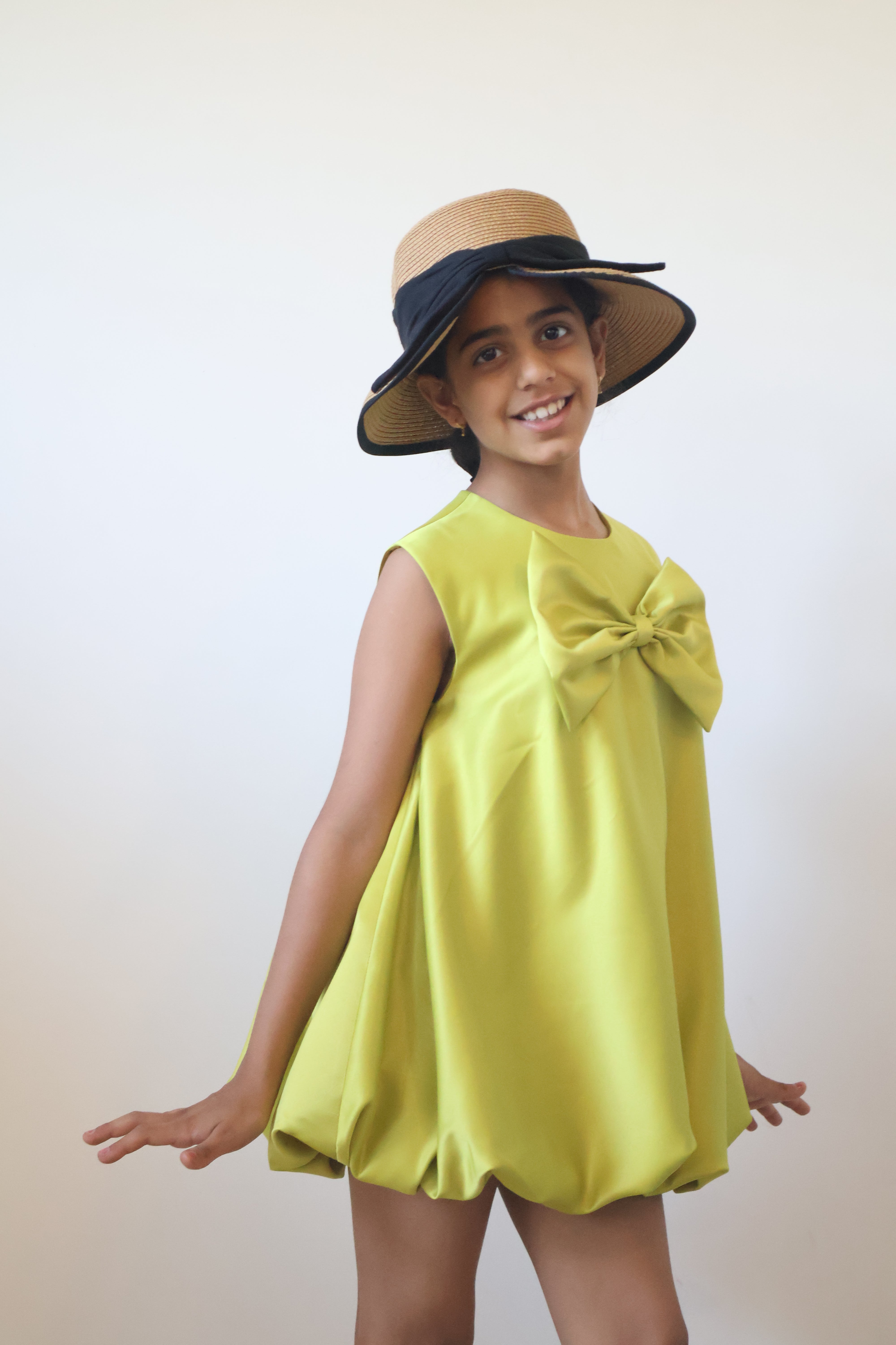 Lime Bow Bubble Dress