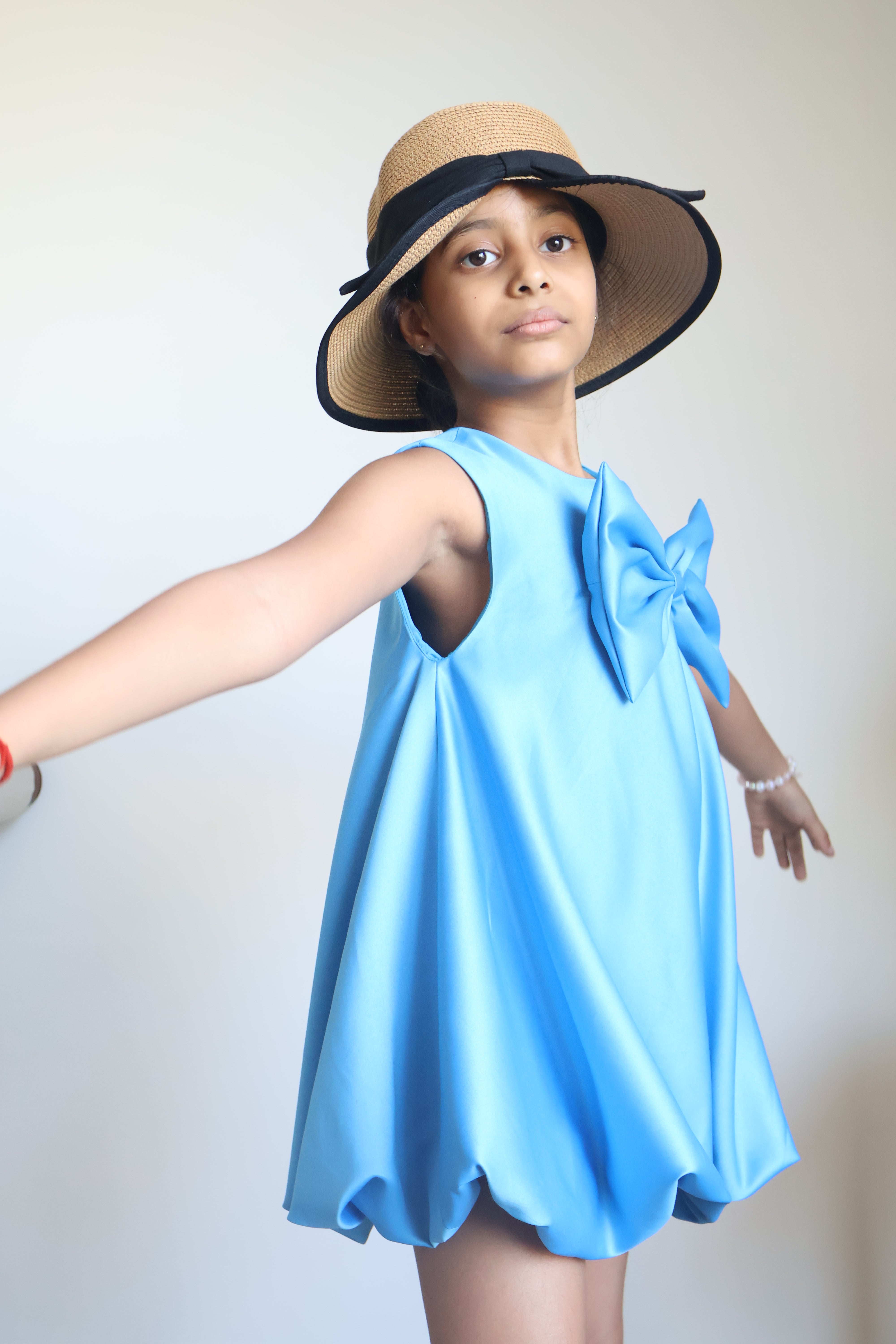 Blue Bow Bubble Dress