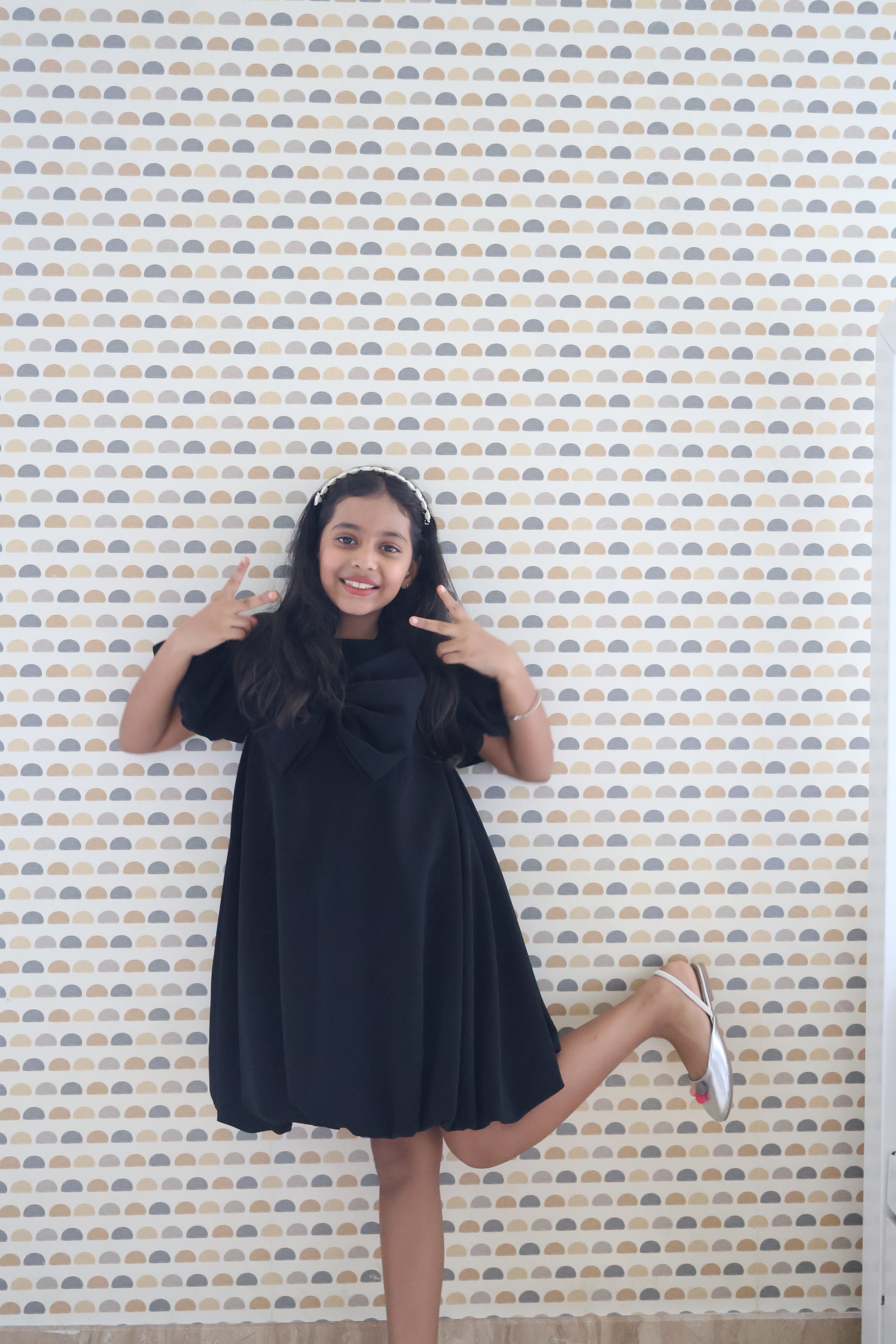 Classic Black Bow Party Dress