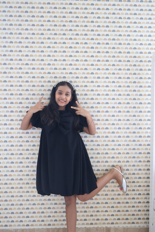 Classic Black Bow Party Dress