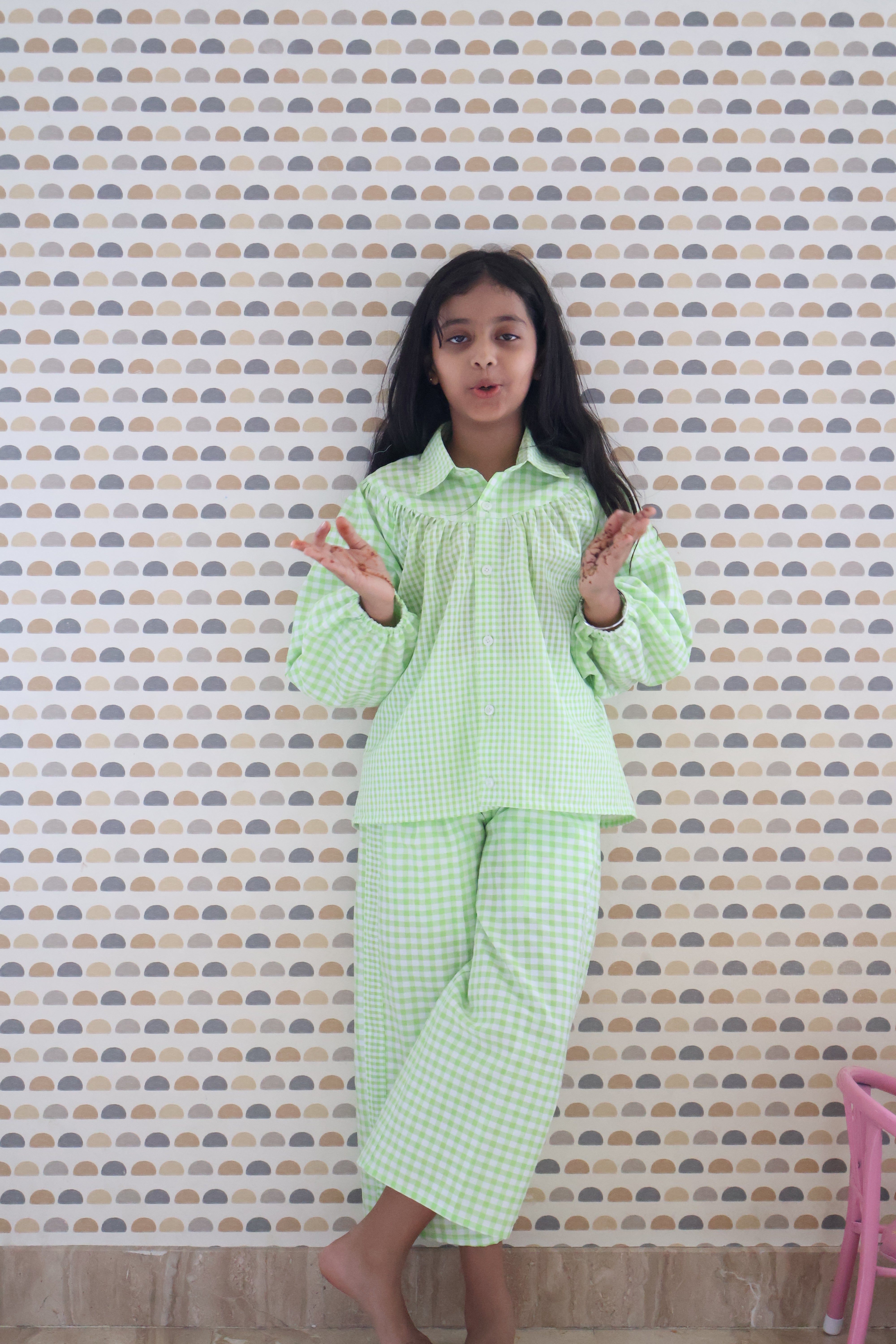 Lime Green Gingham Co-ord Set