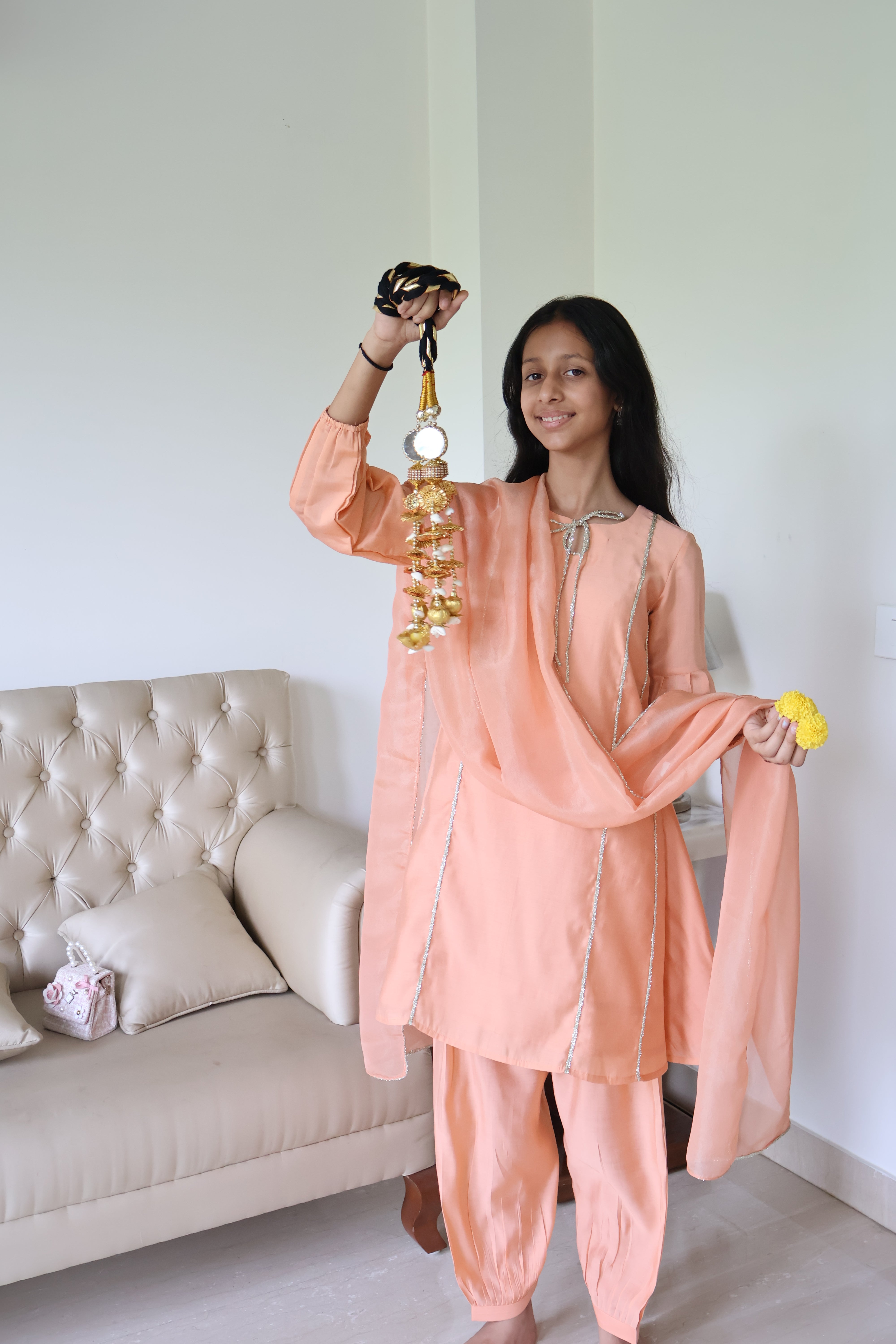 Peach Kurta Set