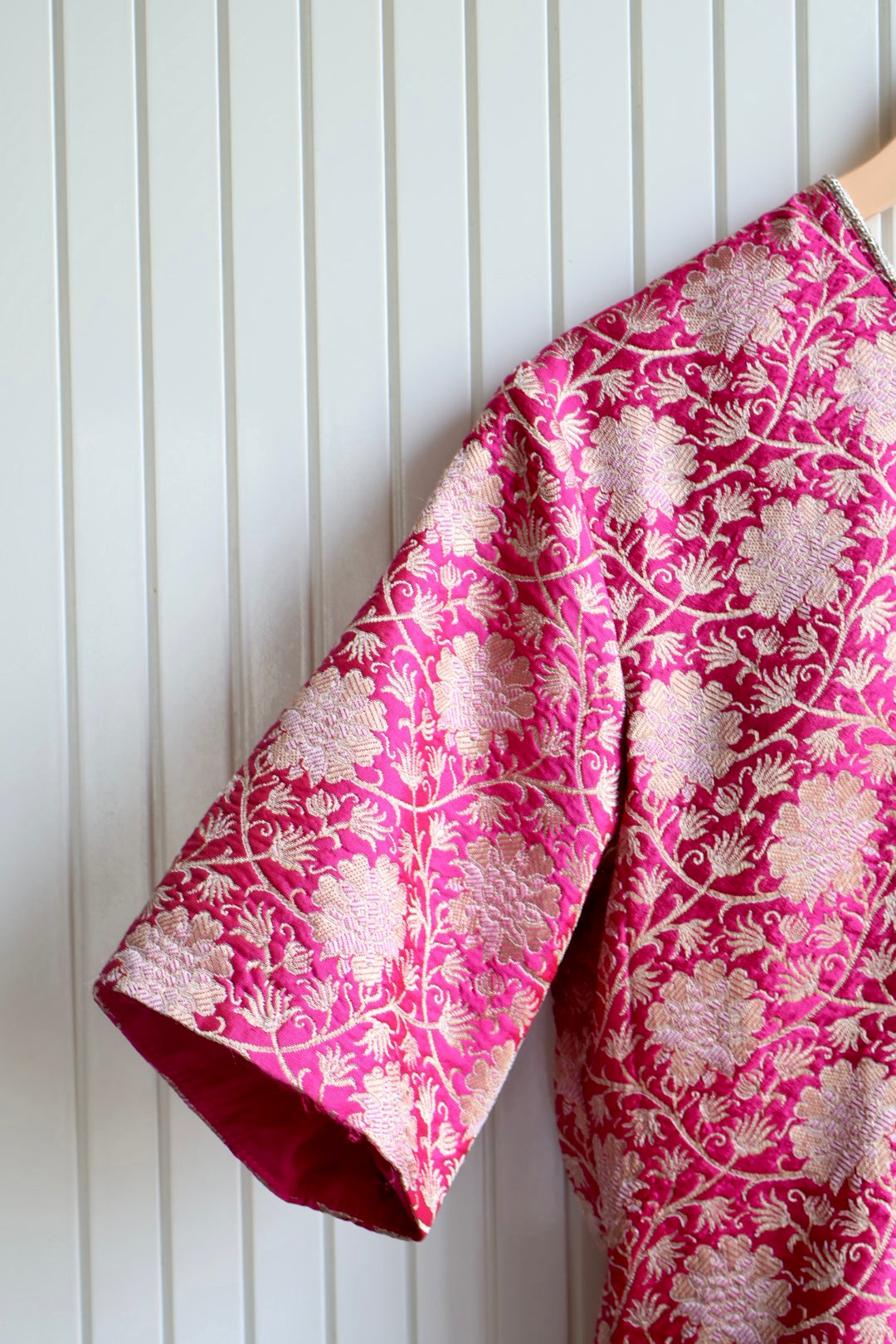Hot Pink Brocade Short Kurti with gharara