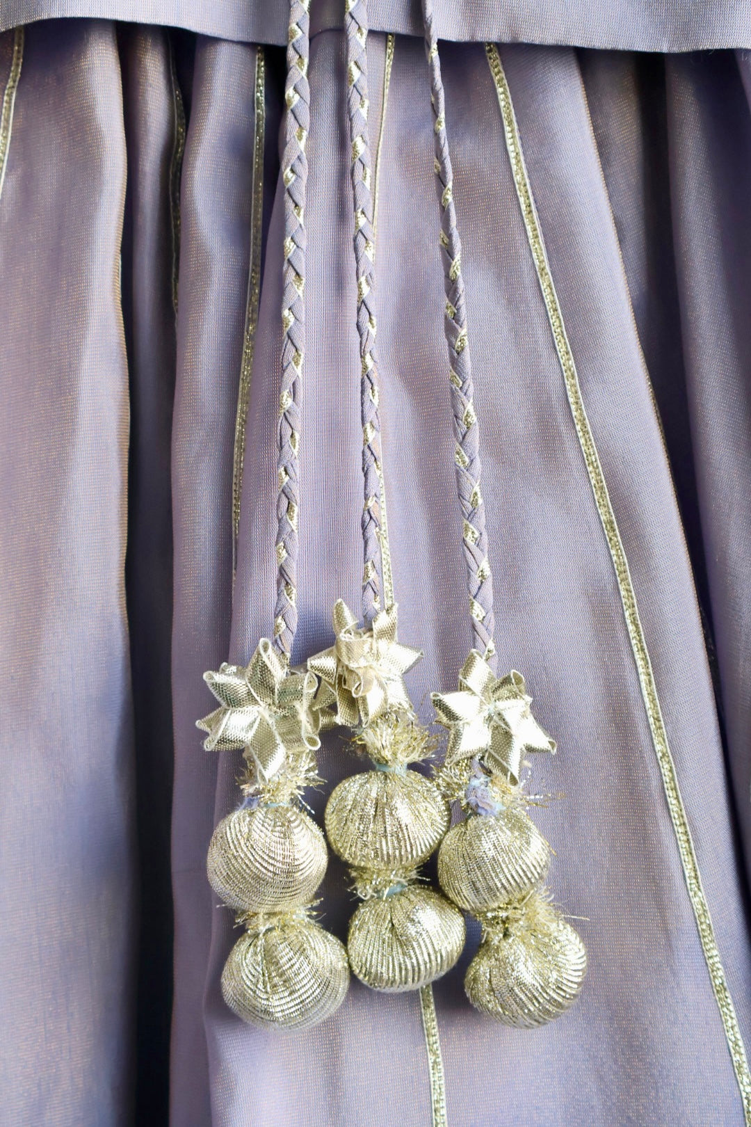 Lavender Frill sleeves crop top with lehnga