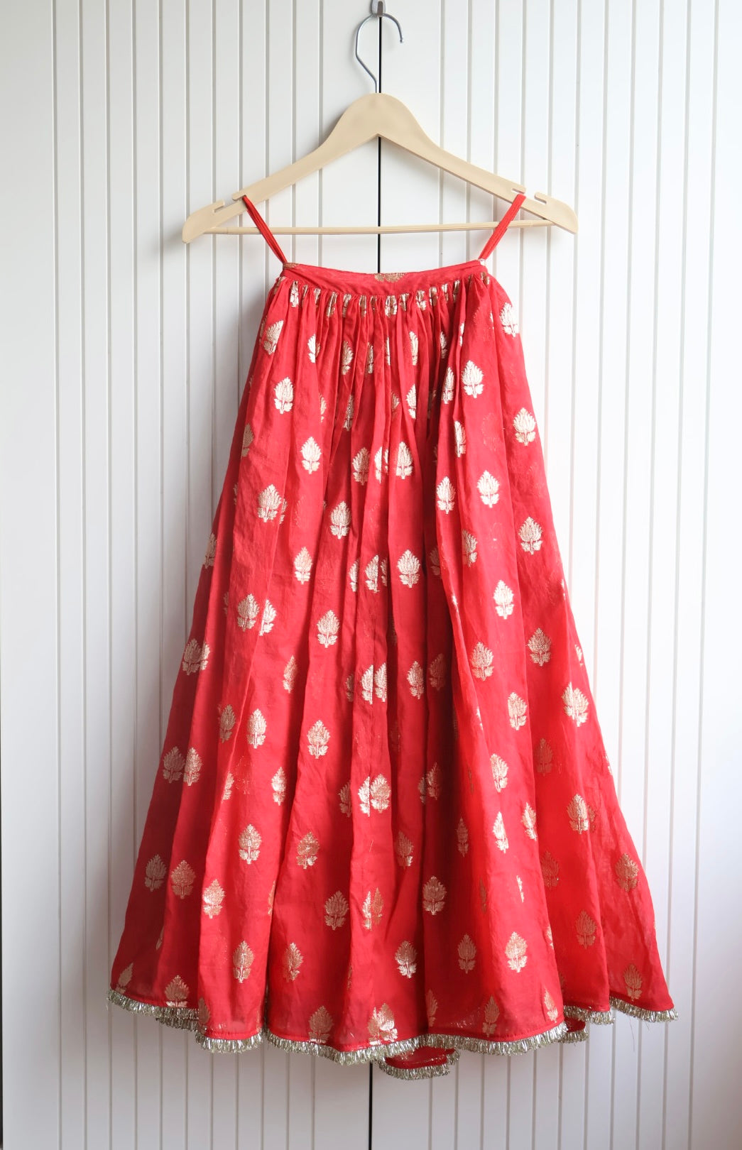 Red Brocade Lehenga
