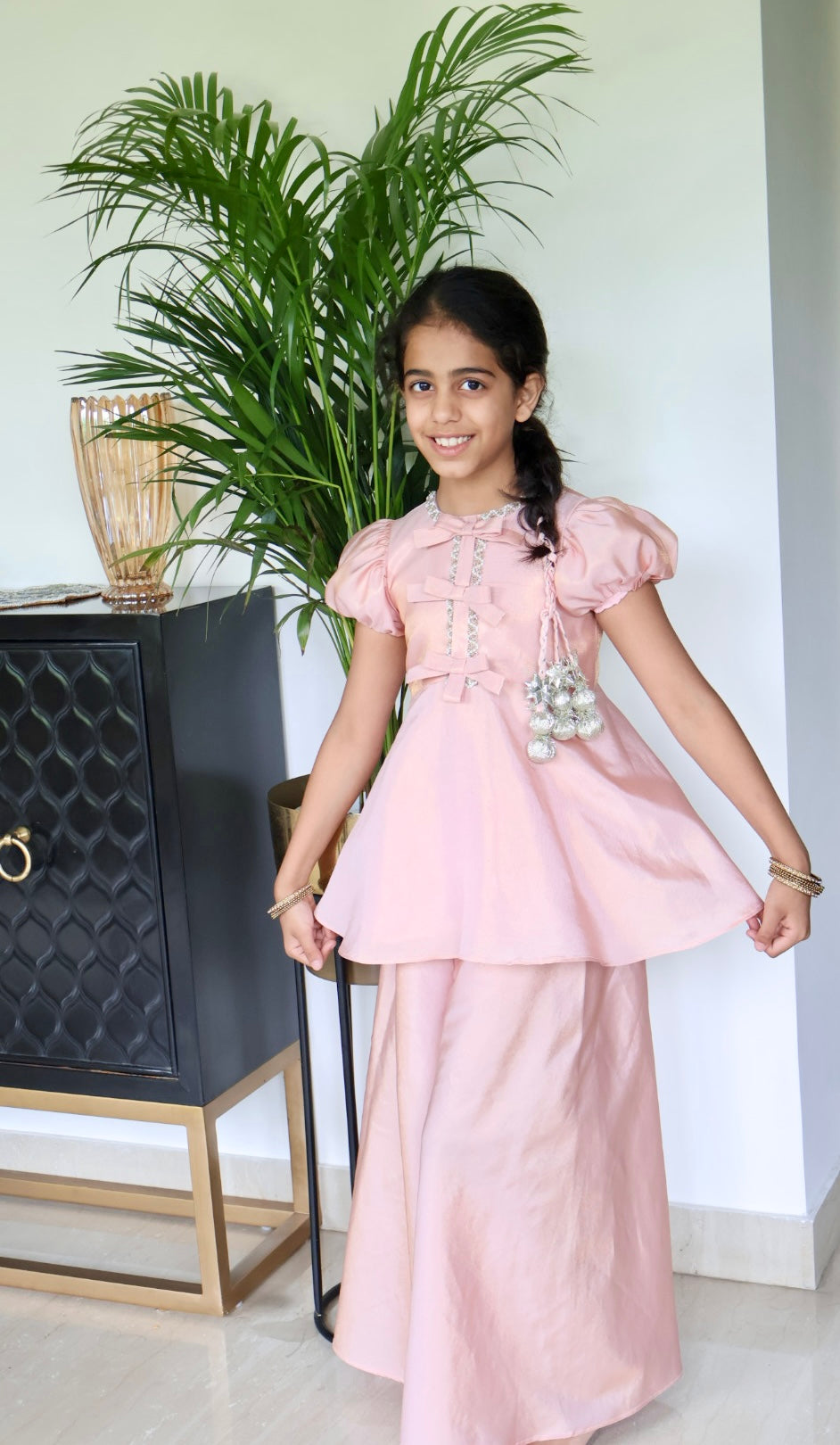 Light Pink Sharara with peplum top