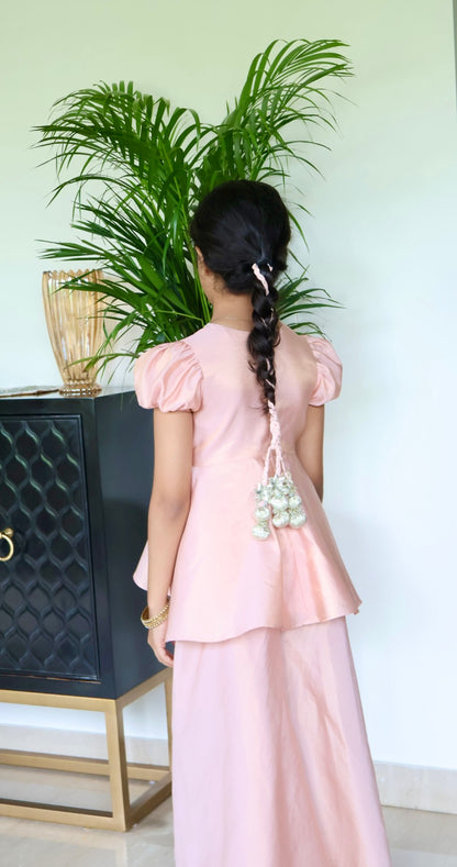 Light Pink Sharara with peplum top