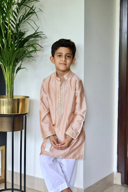 Rose gold  Kurta pyjama Set for Boys