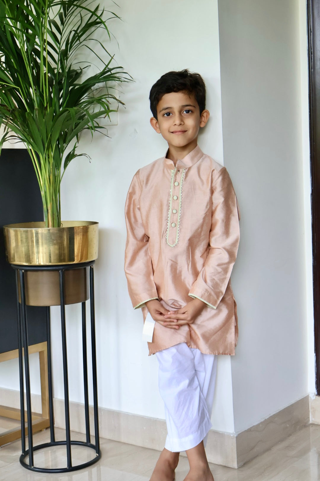 Rose gold  Kurta pyjama Set for Boys