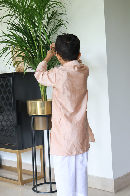Rose gold  Kurta pyjama Set for Boys