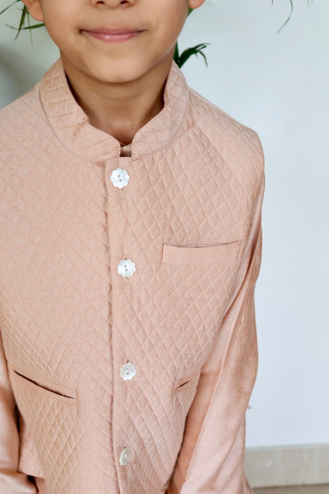 Rose Gold Kurta with Nehru Jacket Set