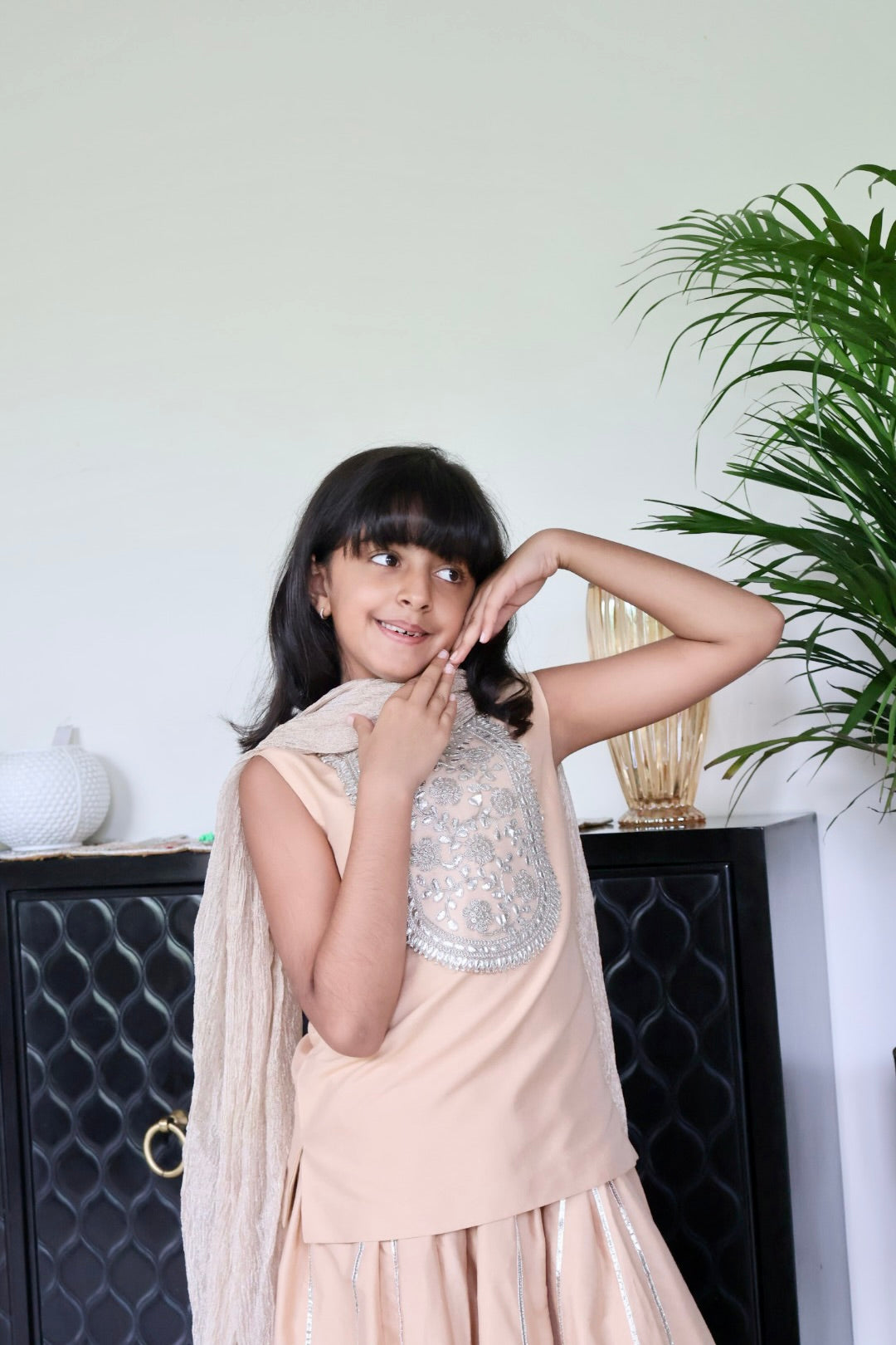 Golden Gotta Patti Lehnga set