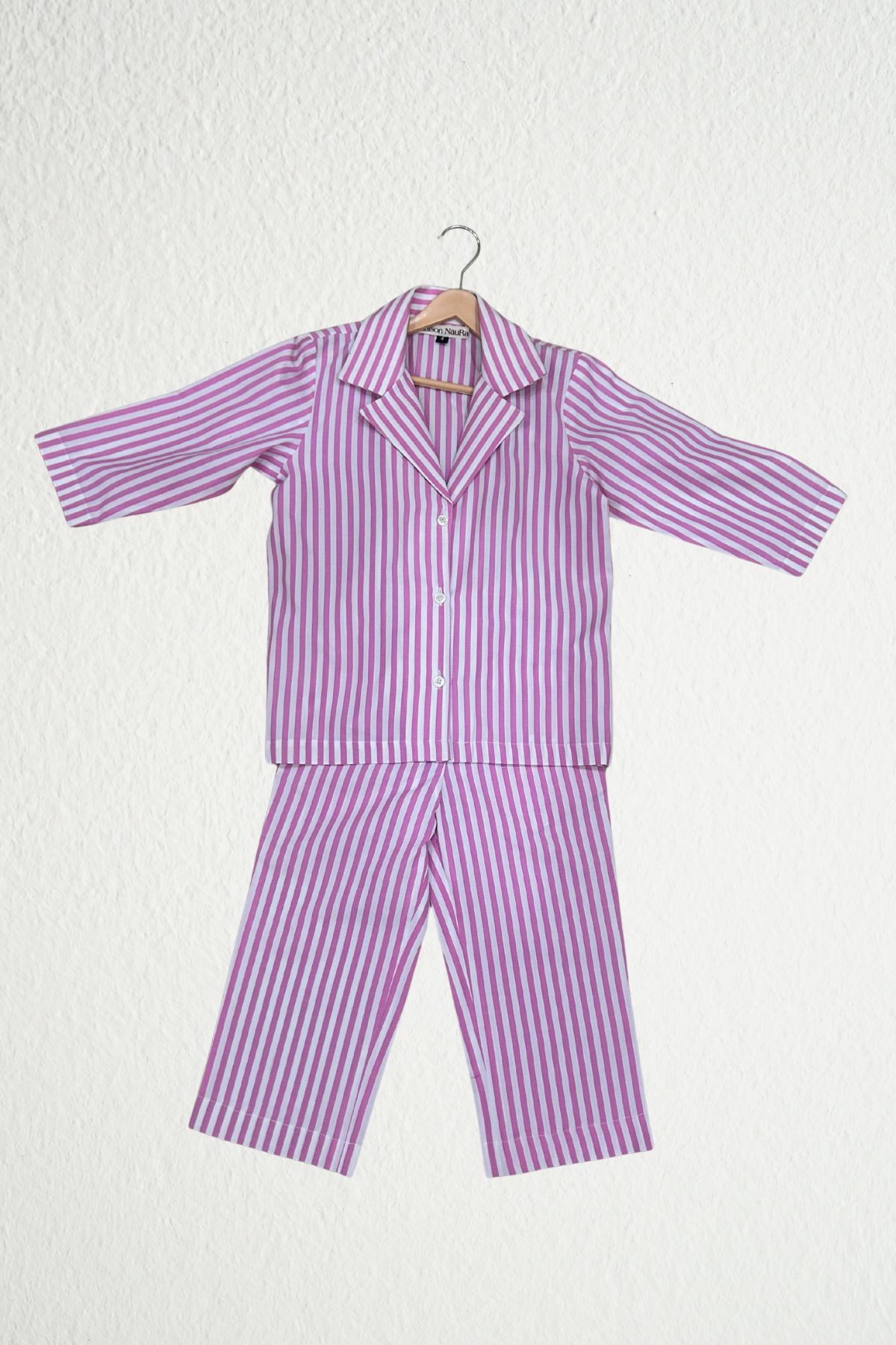 Pink & White Breton stripes sleepwear