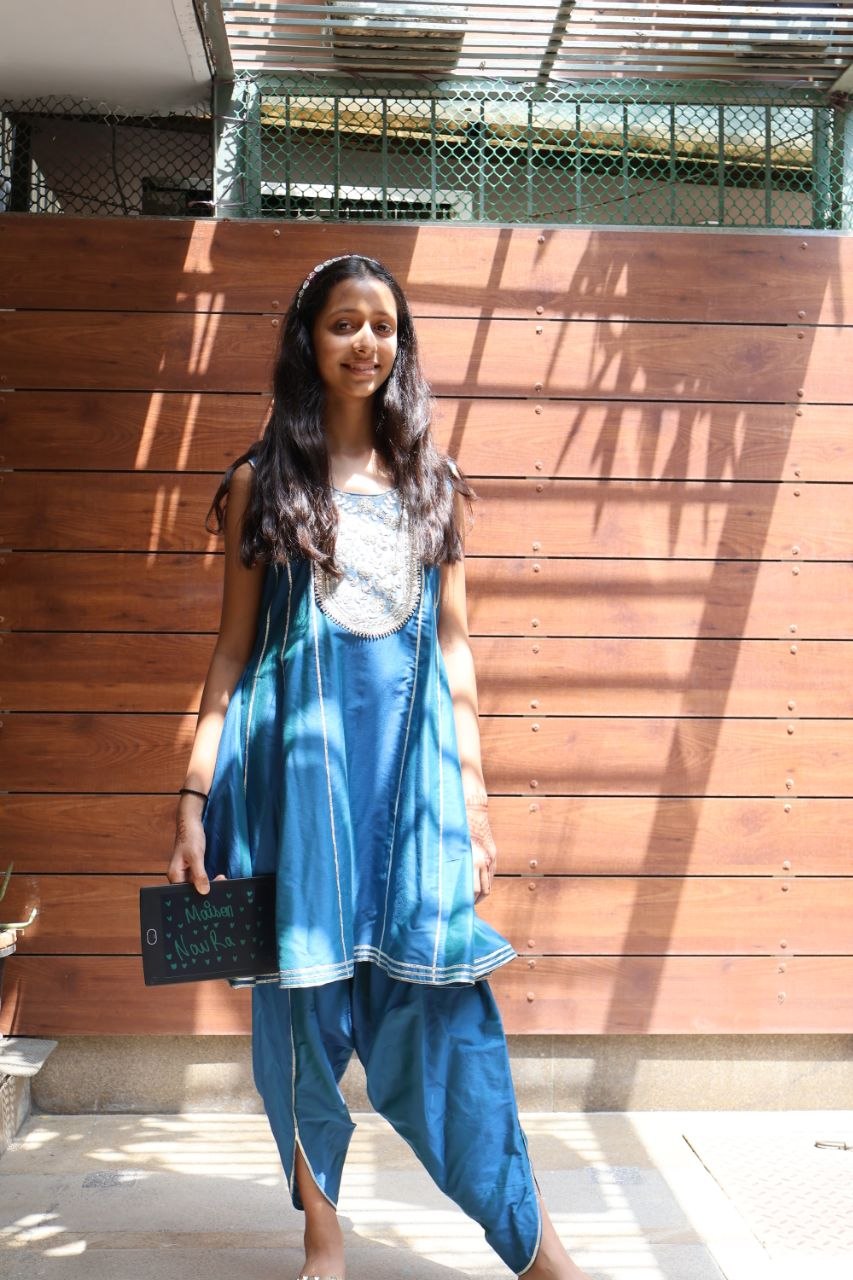 Peacock Blue gota Work Kurta Set