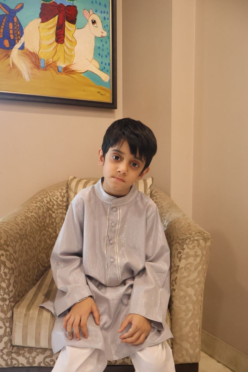 Shimmery Silver Kurta Pajama Set