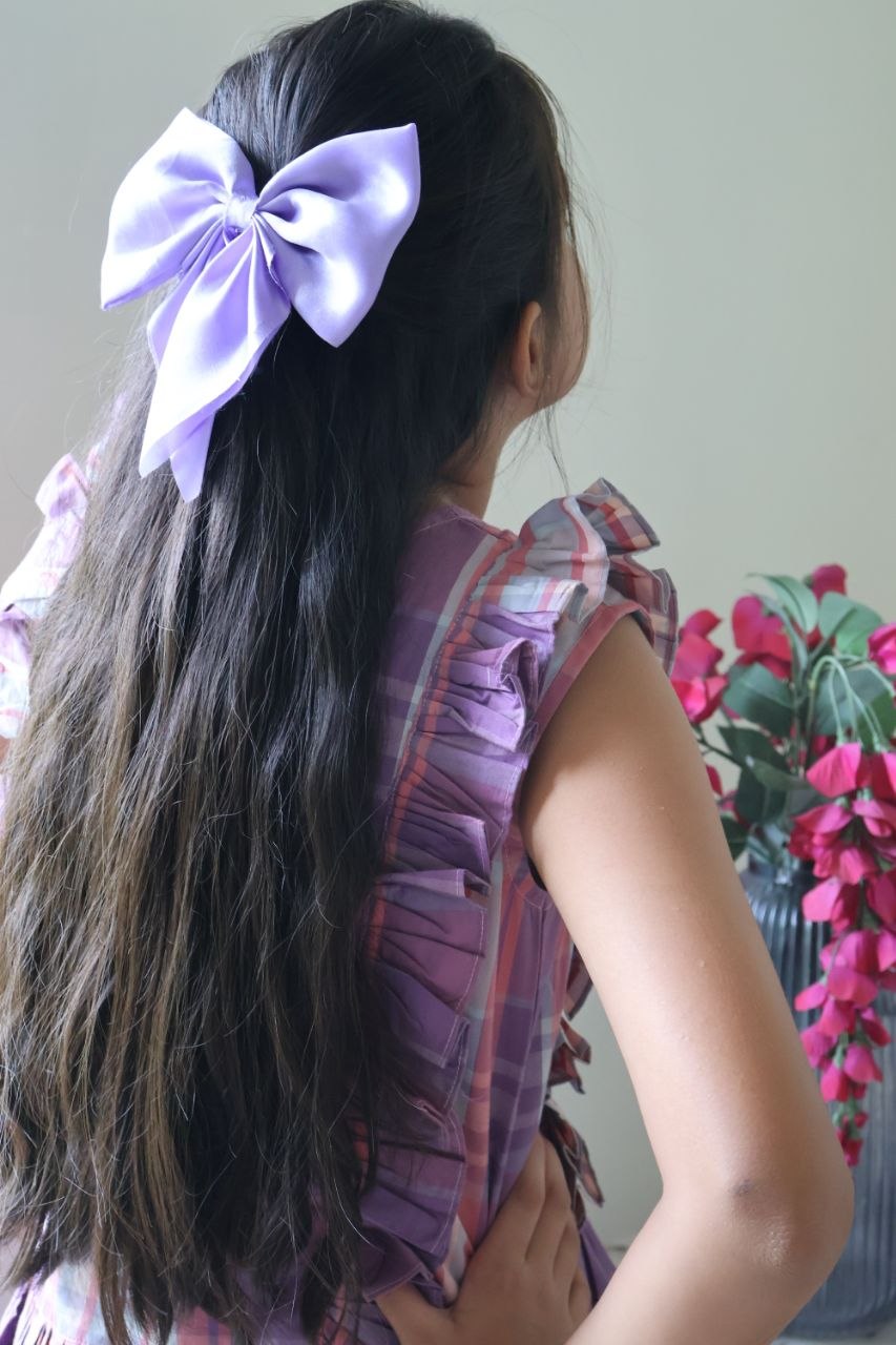 Lilac Checkered Girls Co-ord Set