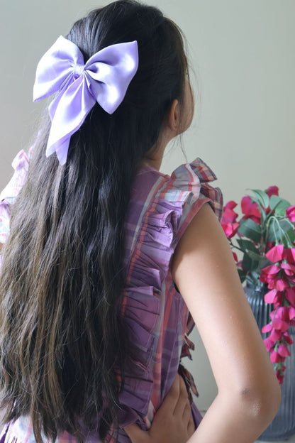 Lilac Checkered Girls Co-ord Set