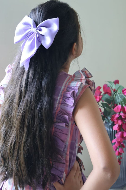 Lilac Checkered Girls Co-ord Set