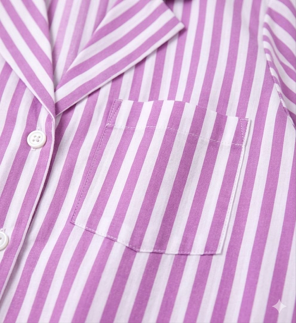 Pink & White Breton stripes sleepwear