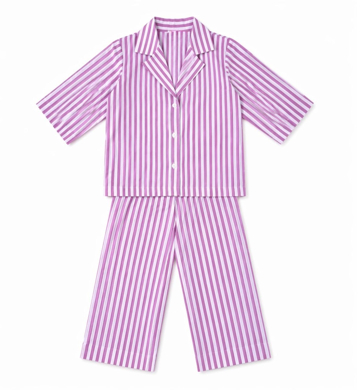 Pink & White Breton stripes sleepwear