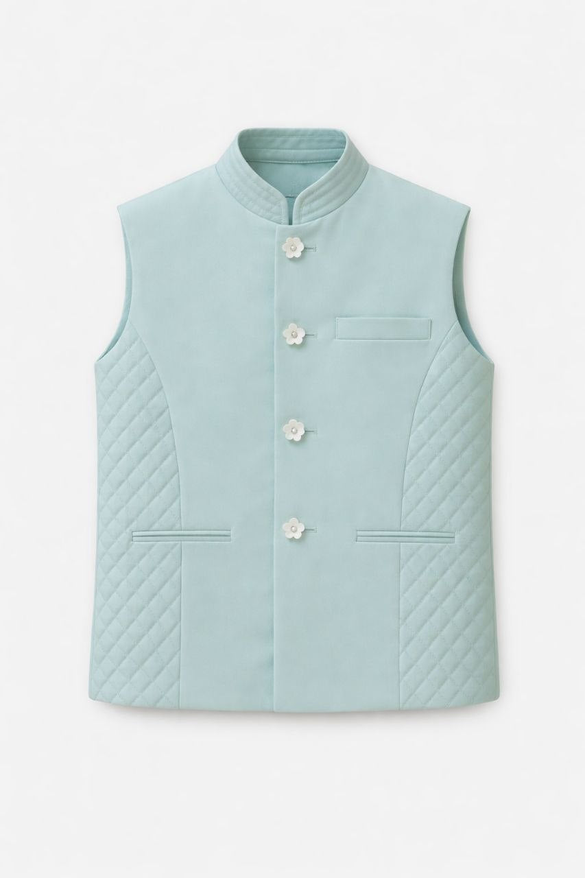 Ice blue Kurta with Jacket Set