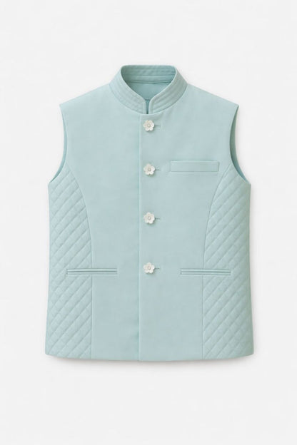 Ice blue Kurta with Jacket Set