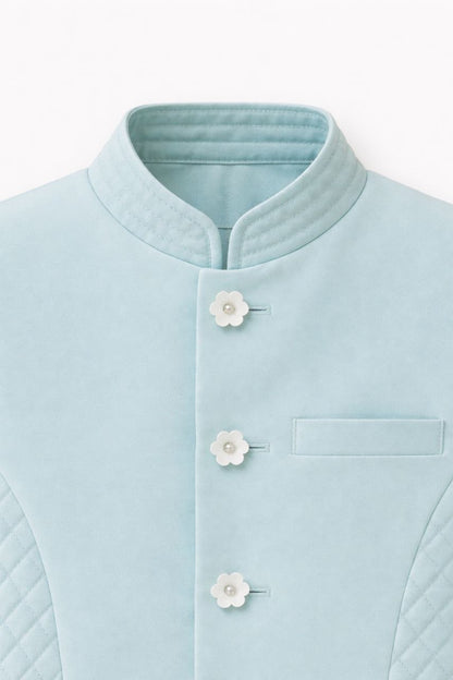 Ice blue Kurta with Jacket Set