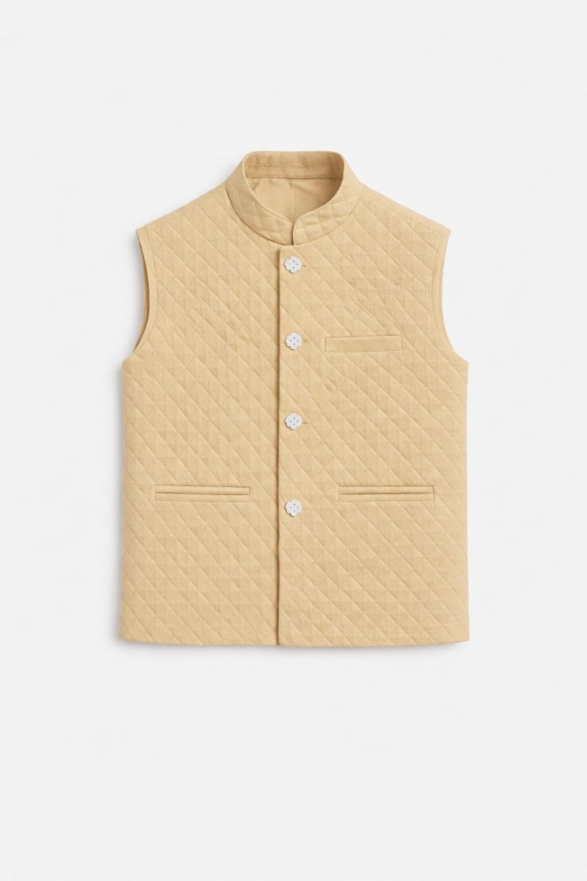 Yellow Kurta with Nehru Jacket Set