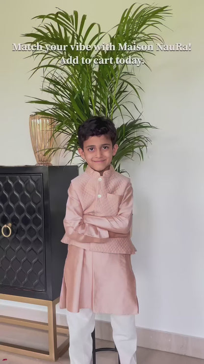 Rose Gold Kurta with Nehru Jacket Set