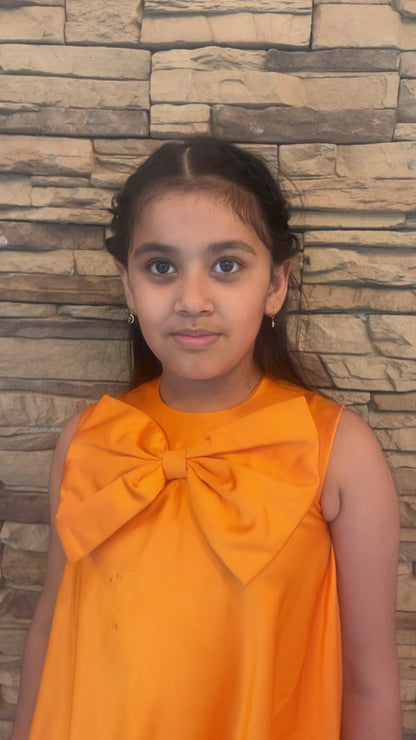 Orange Bow Bubble Dress